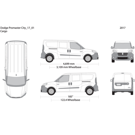 2017 Dodge Promaster City V01 Vehicle Wrap Template