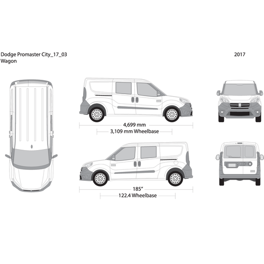 2017 Dodge Promaster City V03 Vehicle Wrap Template