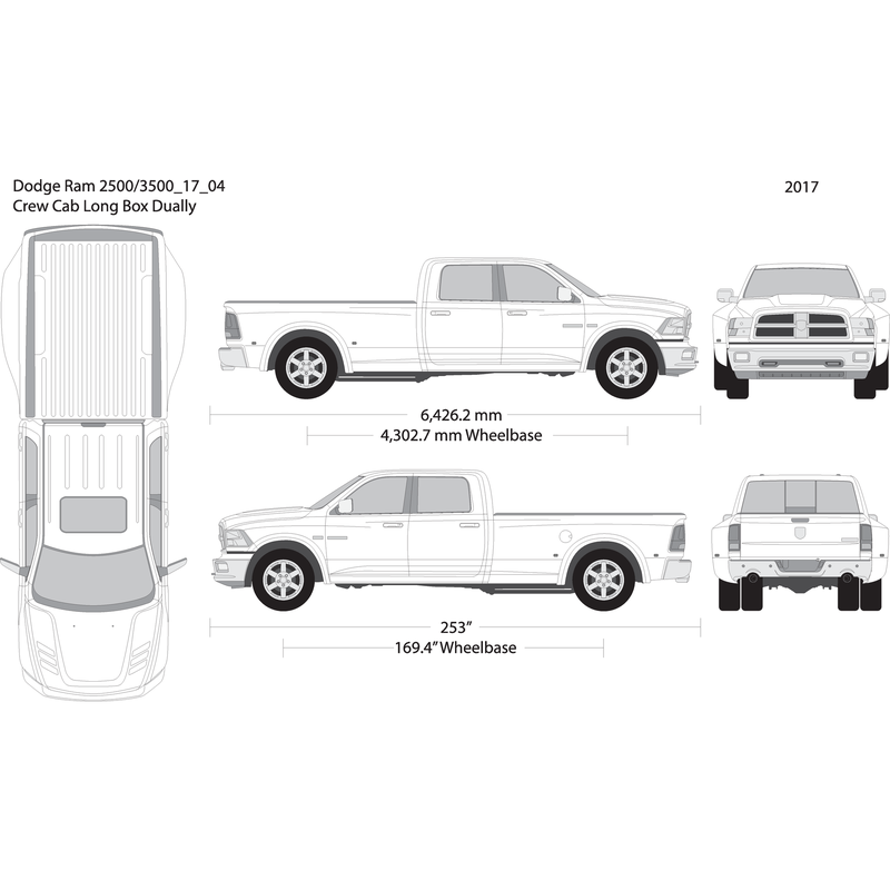 2017 Dodge Ram 2500 3500 V04 Vehicle Wrap Template