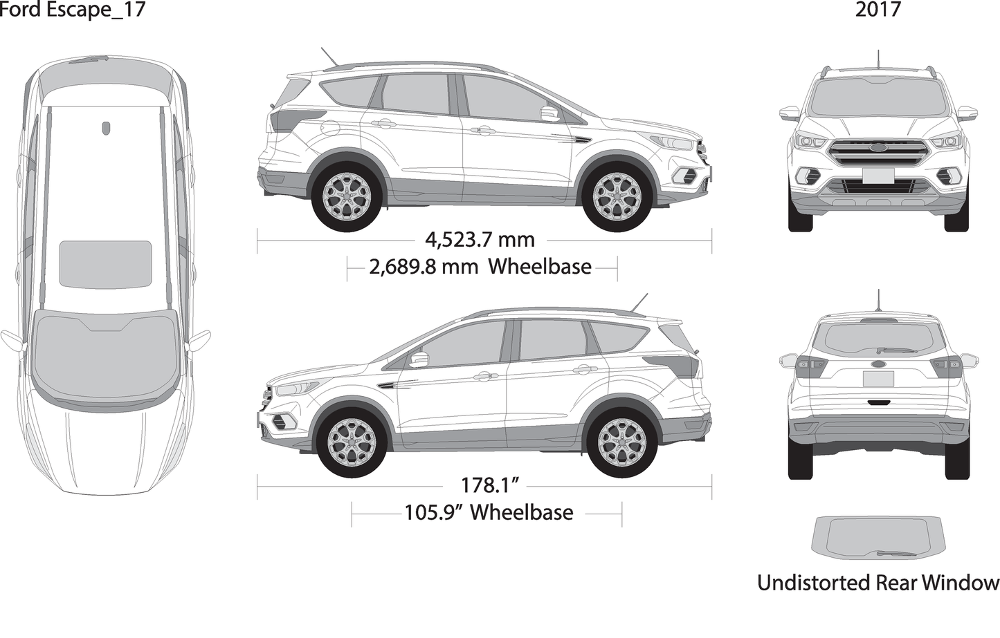 2017 Ford Escape V17 Vehicle Wrap Template