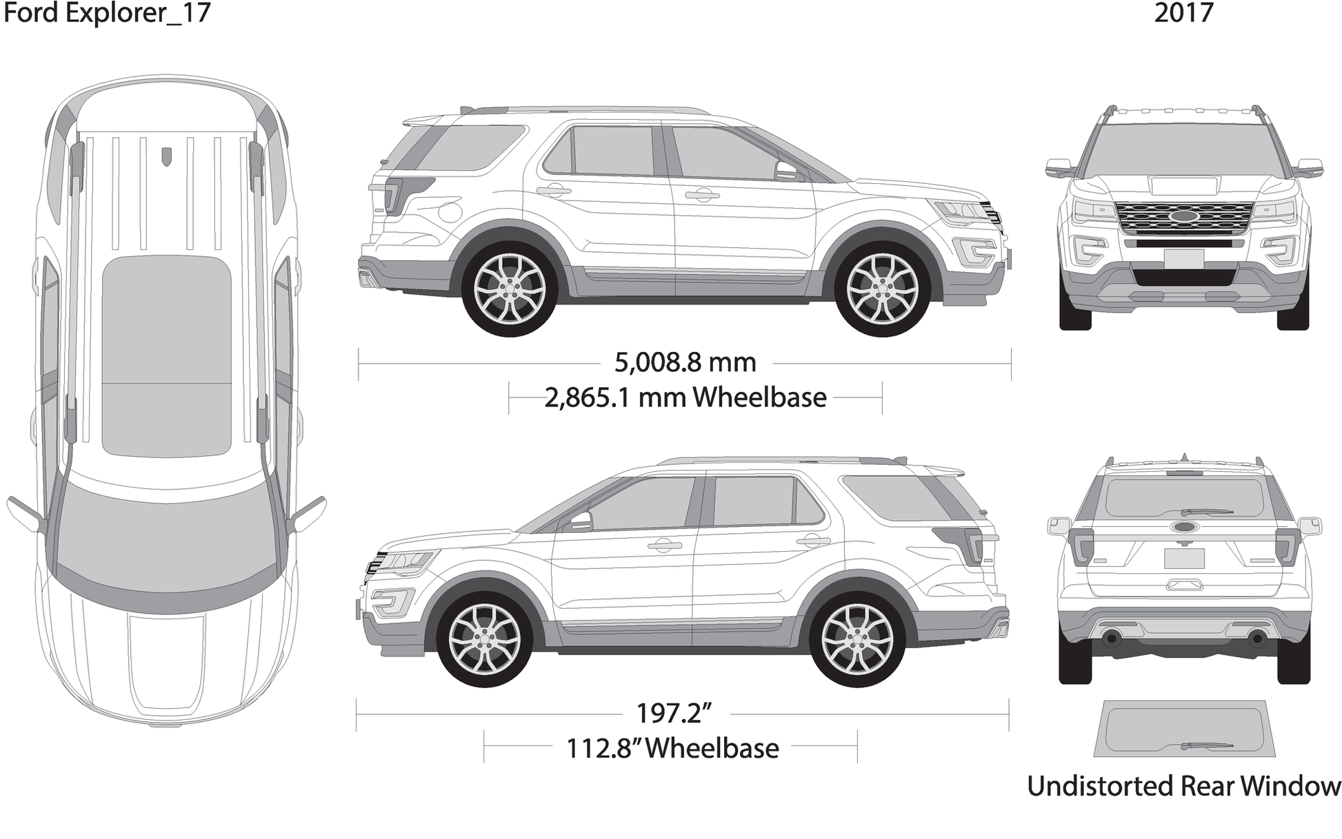 2017 Ford Explorer V17 Vehicle Wrap Template