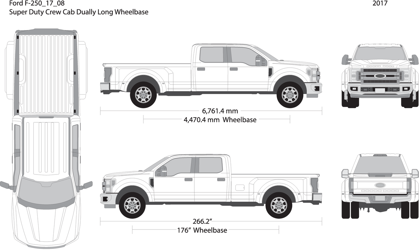 2017 Ford F 250 V08 Vehicle Wrap Template