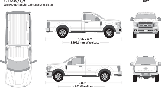 2017 Ford F 350 V01 Vehicle Wrap Template