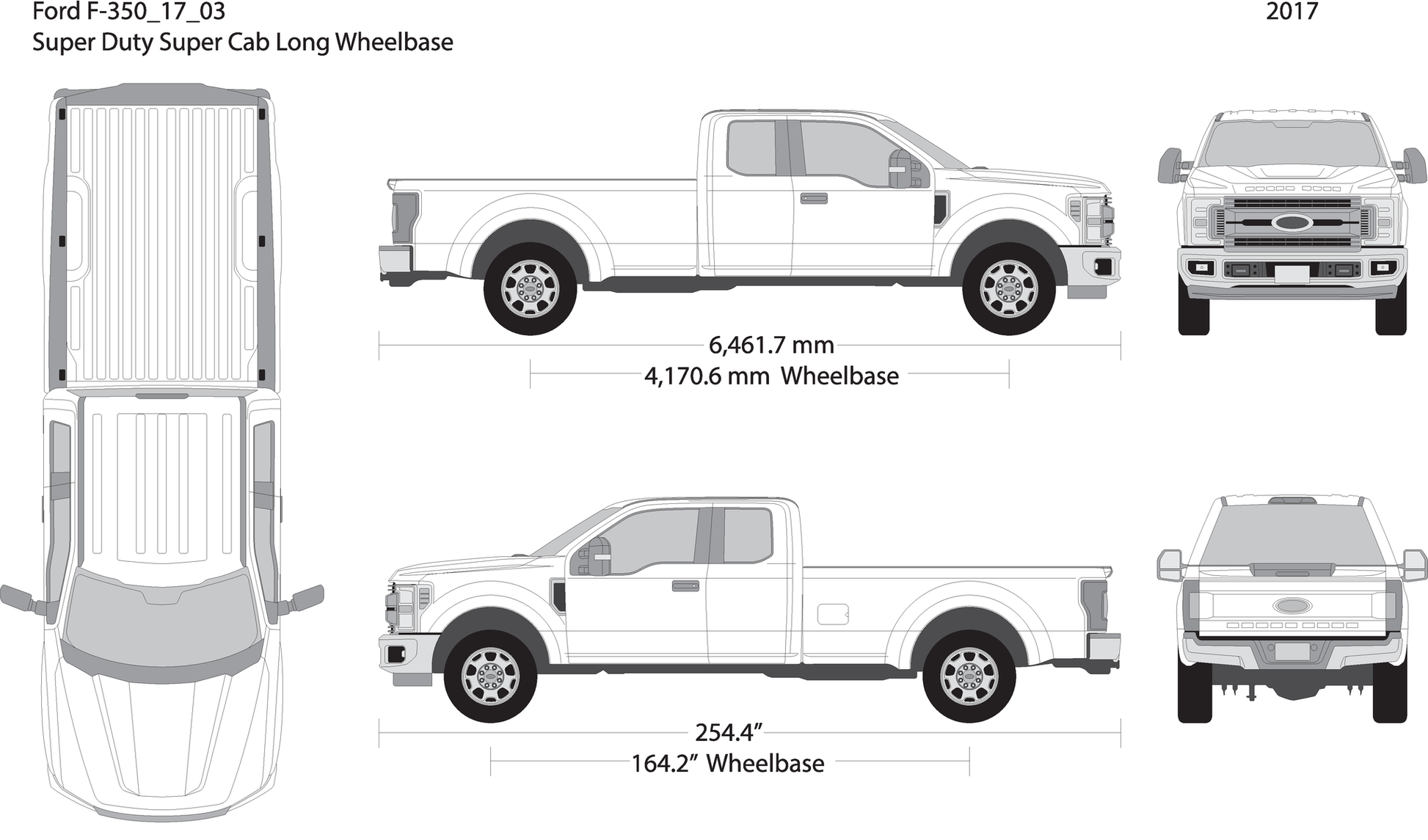2017 Ford F 350 V03 Vehicle Wrap Template