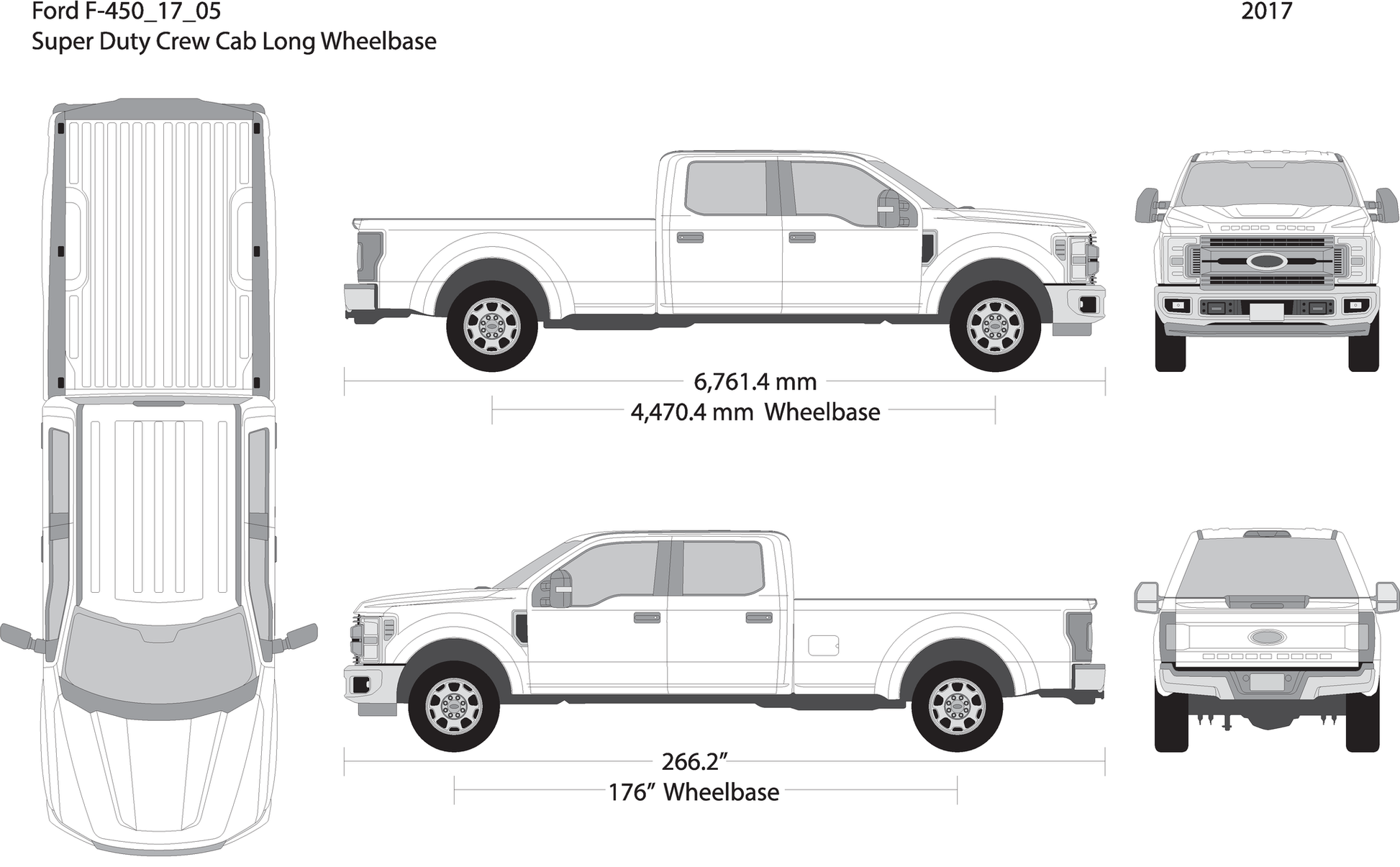 2017 Ford F 450 V05 Vehicle Wrap Template