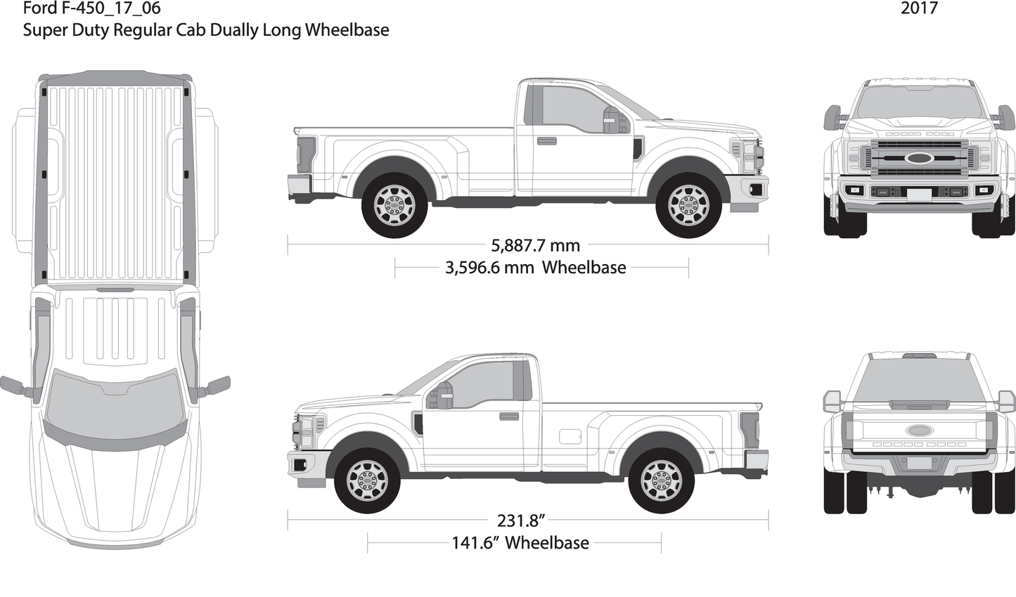 2017 Ford F 450 V06 Vehicle Wrap Template