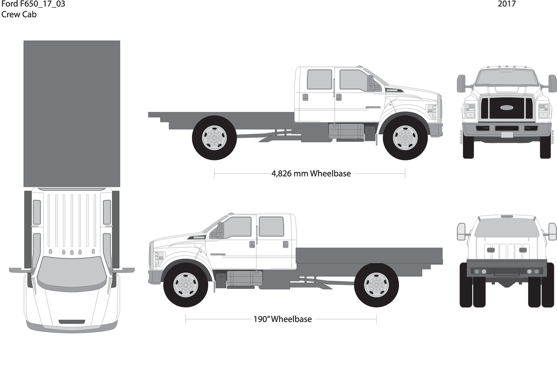 2017 Ford F 650 V03 Vehicle Wrap Template