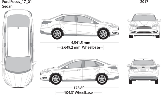 2017 Ford Focus V01 Vehicle Wrap Template