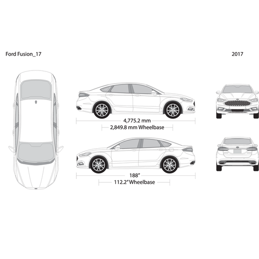 2017 Ford Fusion V17 Vehicle Wrap Template