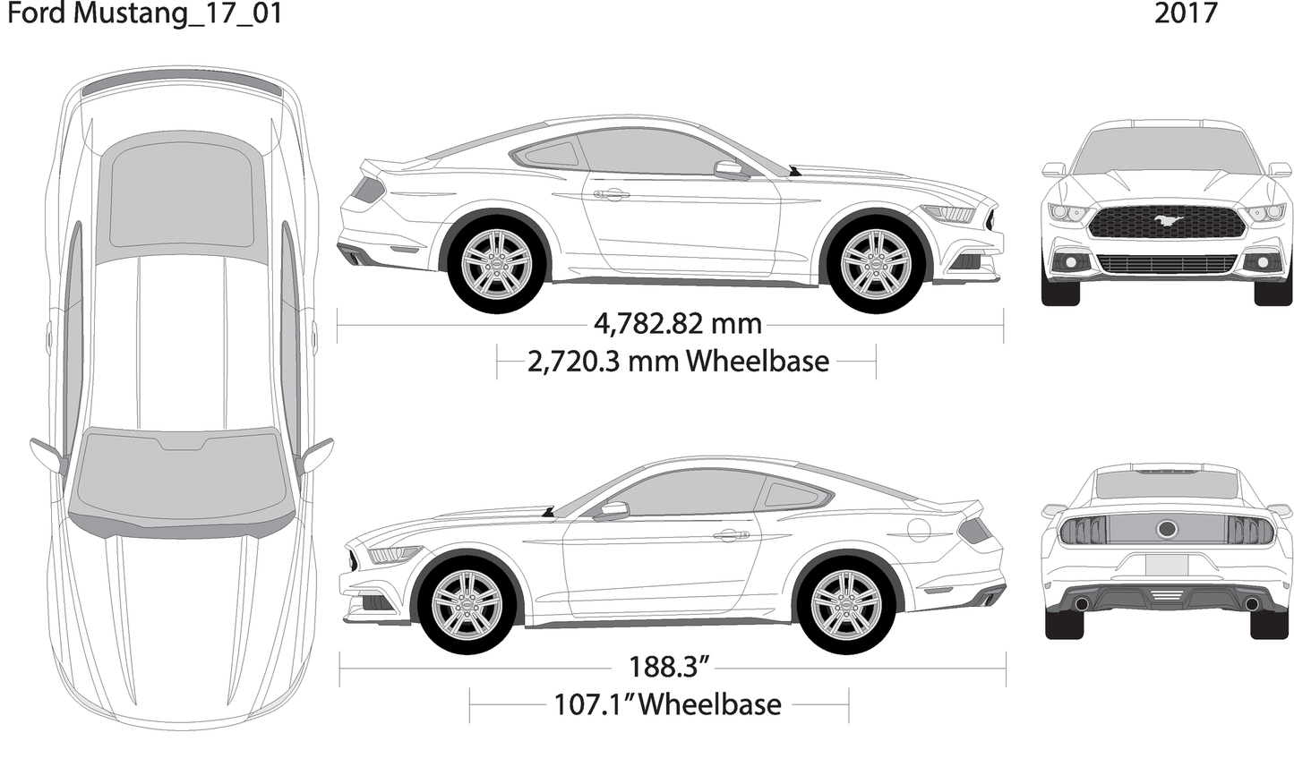 2017 Ford Mustang V01 Vehicle Wrap Template