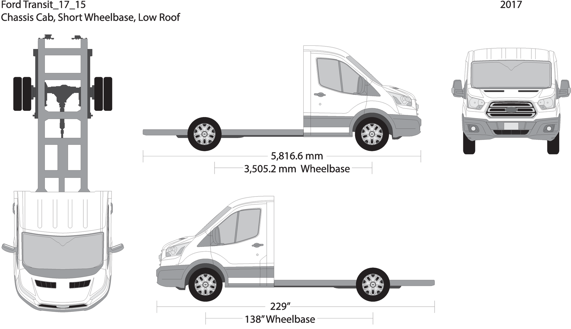 2017 Ford Transit Chassis V15 Vehicle Wrap Template
