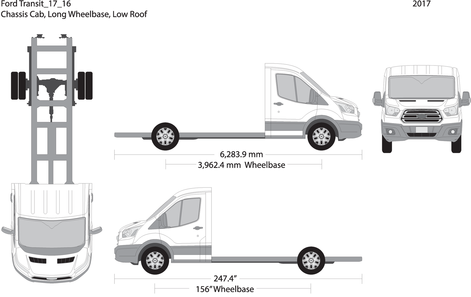 2017 Ford Transit Chassis V16 Vehicle Wrap Template