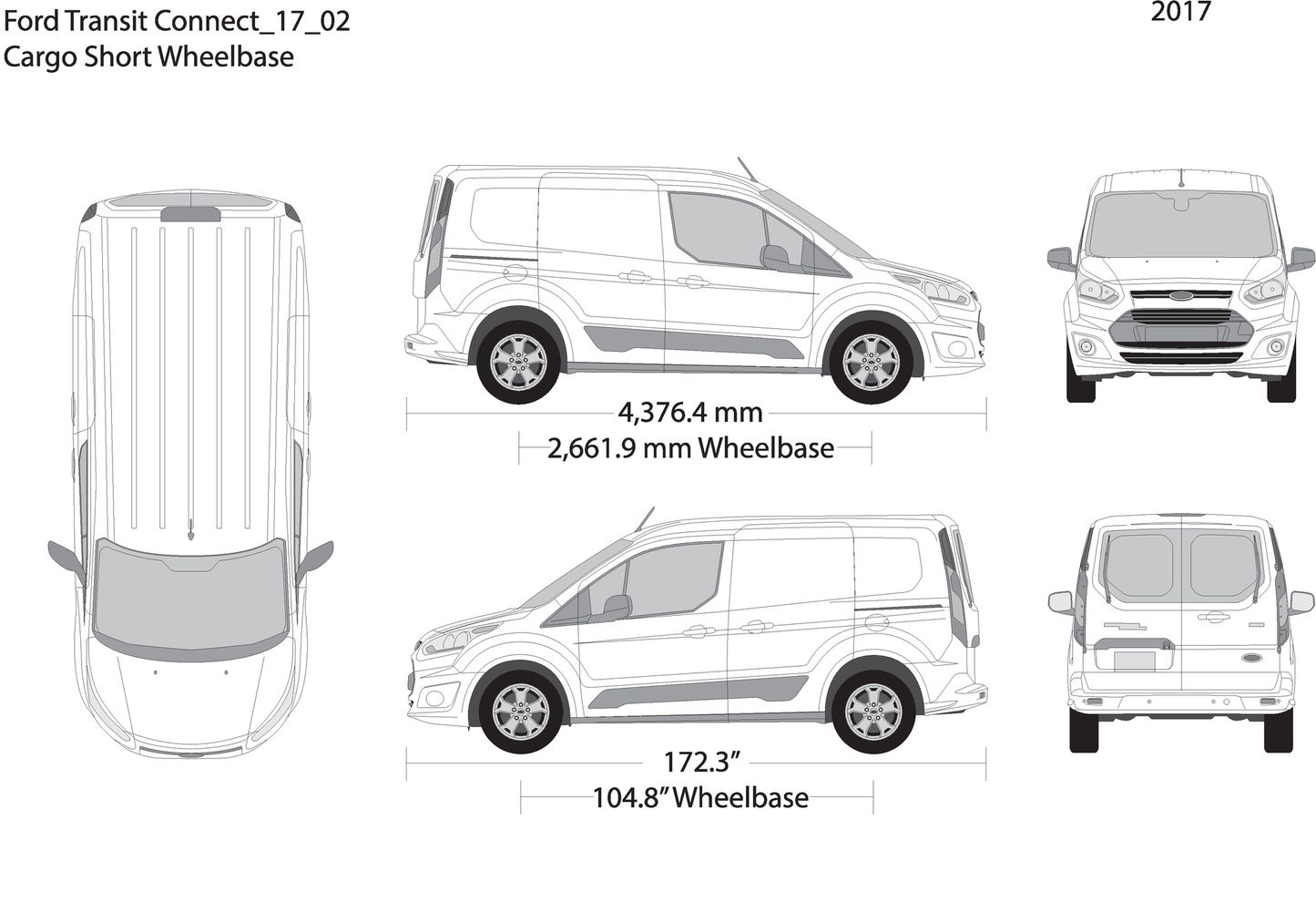 2017 Ford Transit Connect V02 Vehicle Wrap Template