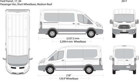 2017 Ford Transit Sliding Door V04 Vehicle Wrap Template