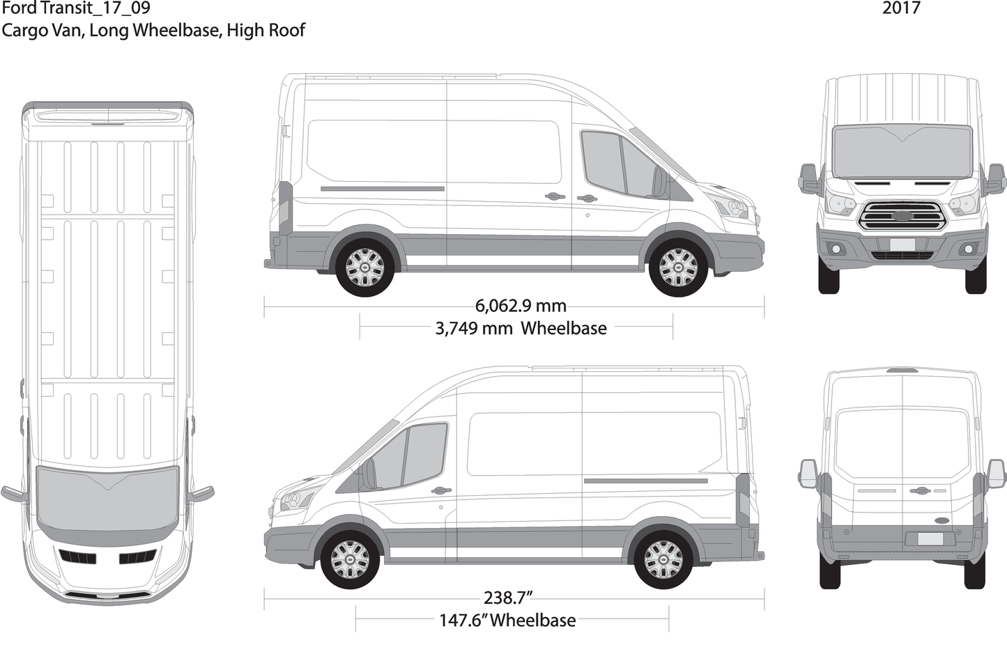 2017 Ford Transit Sliding Door V09 Vehicle Wrap Template