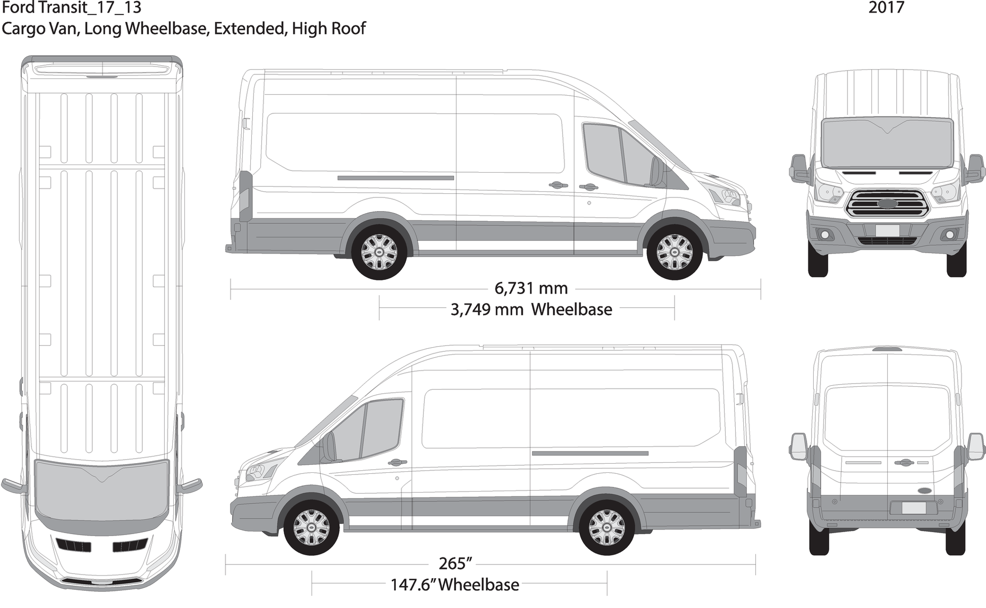 2017 Ford Transit Sliding Door V13 Vehicle Wrap Template