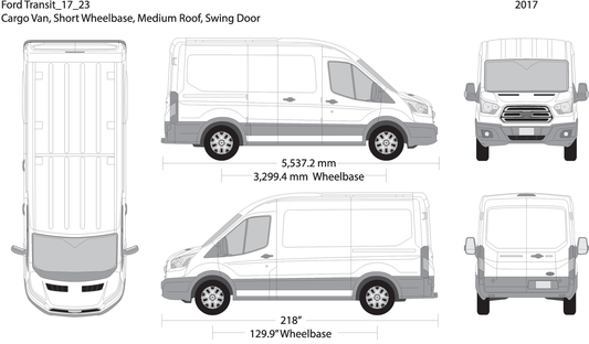 2017 Ford Transit Swing Door V23 Vehicle Wrap Template