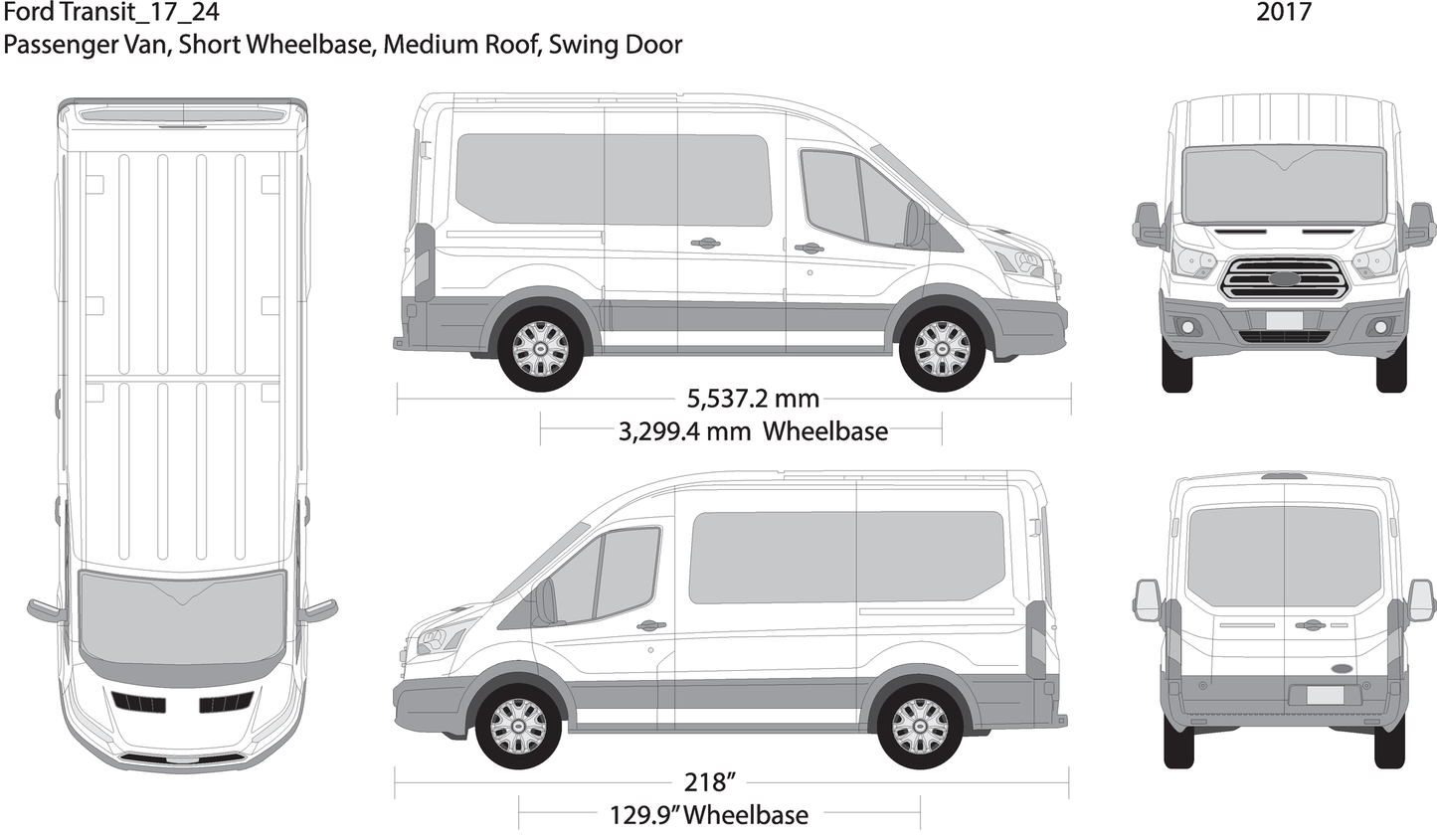 2017 Ford Transit Swing Door V24 Vehicle Wrap Template
