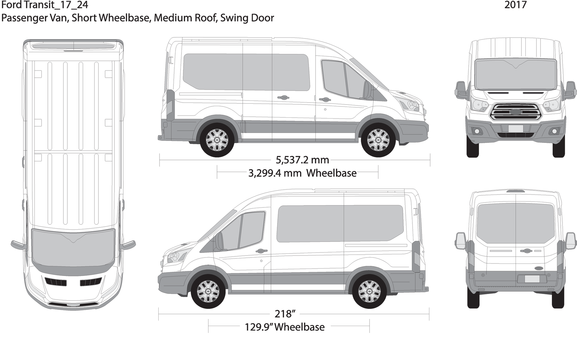 2017 Ford Transit Swing Door V24 Vehicle Wrap Template