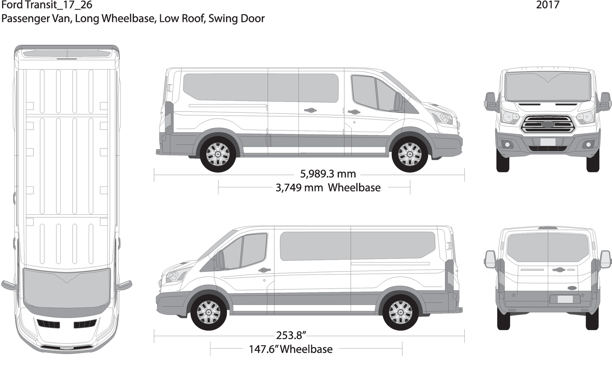 2017 Ford Transit Swing Door V26 Vehicle Wrap Template