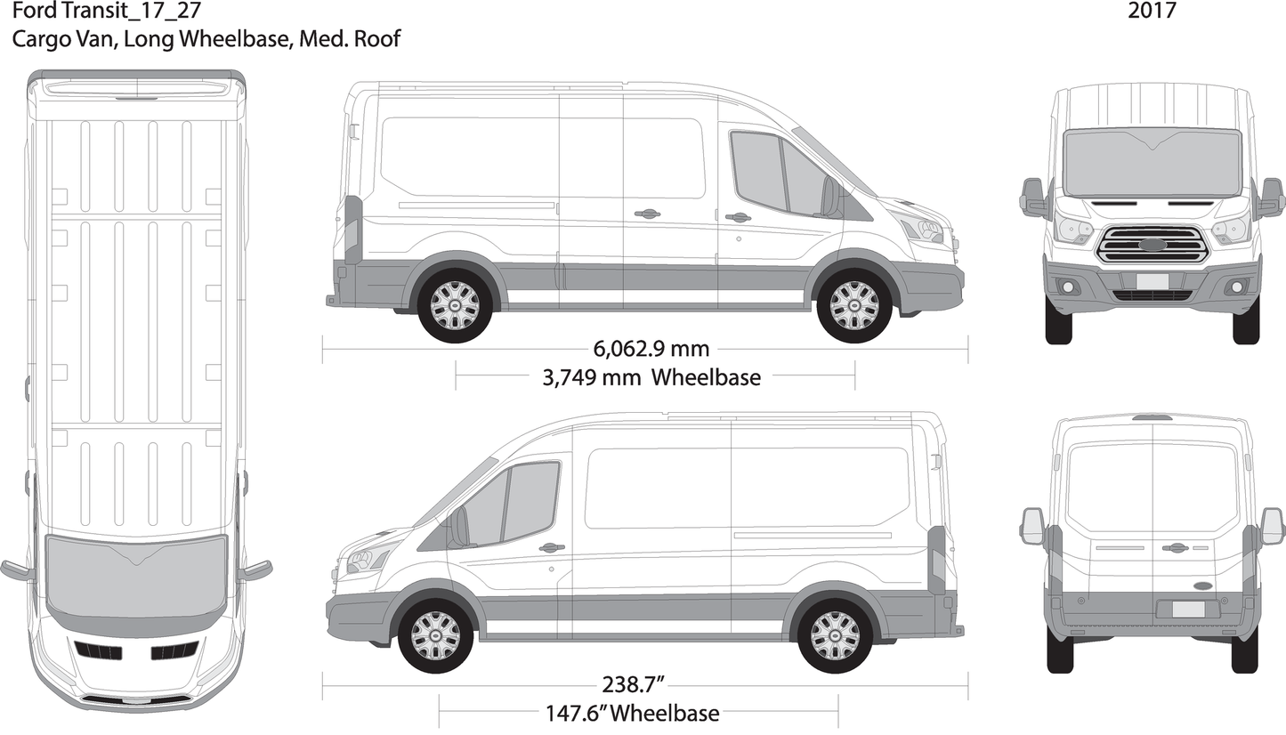 2017 Ford Transit Swing Door V27 Vehicle Wrap Template