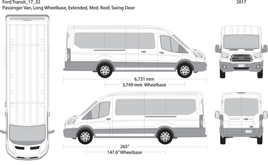 2017 Ford Transit Swing Door V32 Vehicle Wrap Template