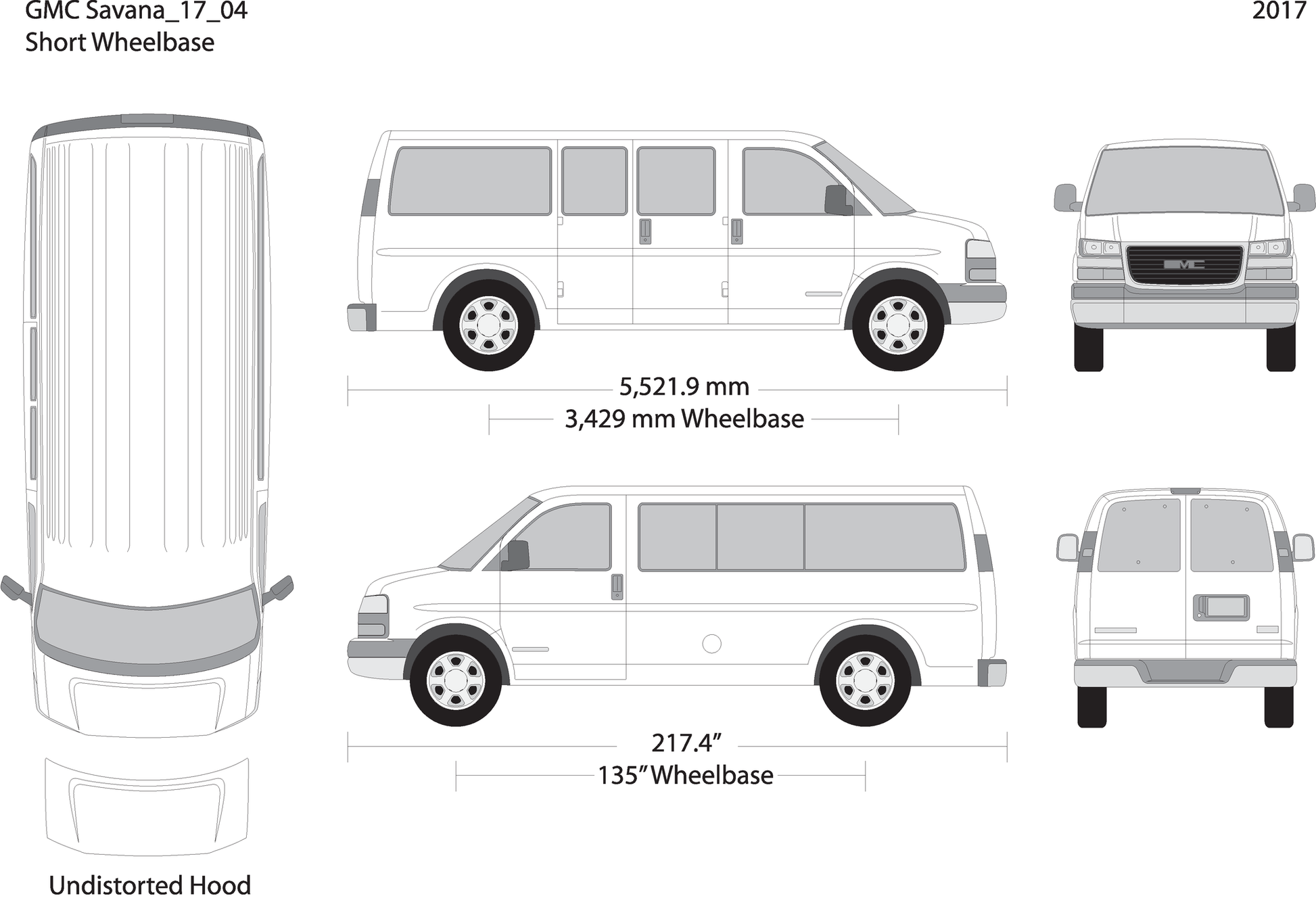 2017 Gmc Savana V04 Vehicle Wrap Template