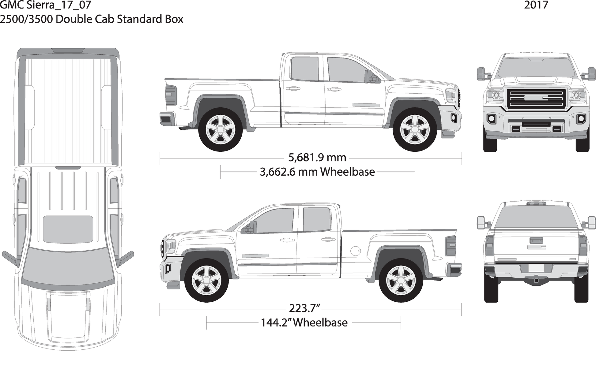 2017 Gmc Sierra 2500 3500 Hd V07 Vehicle Wrap Template