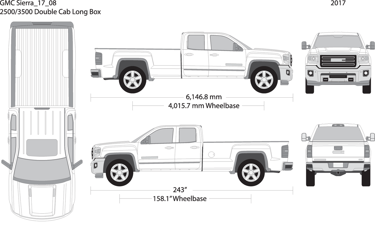 2017 Gmc Sierra 2500 3500 Hd V08 Vehicle Wrap Template