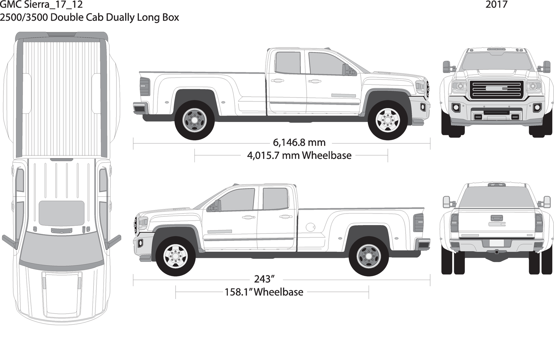 2017 Gmc Sierra 2500 3500 Hd V12 Vehicle Wrap Template