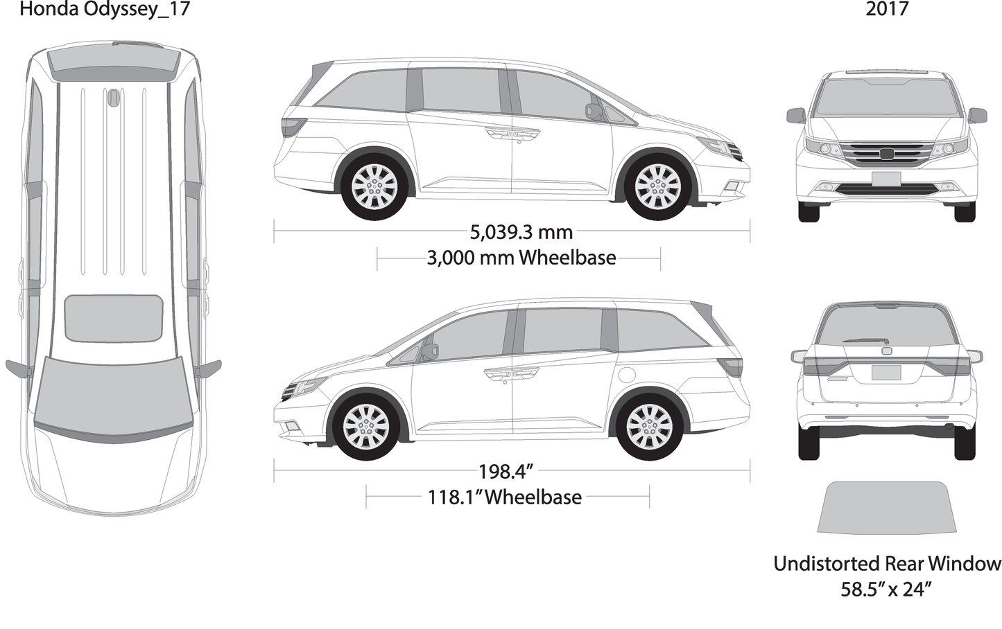 2017 Honda Odyssey V17 Vehicle Wrap Template
