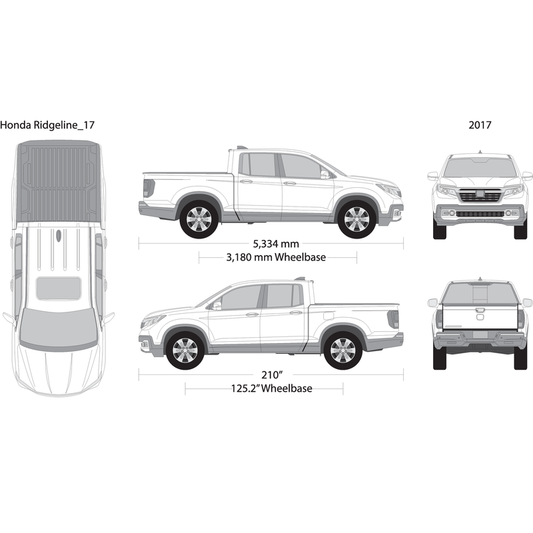 2017 Honda Ridgeline V17 Vehicle Wrap Template
