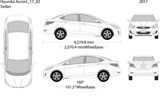2017 Hyundai Accent Sedan V02 Vehicle Wrap Template