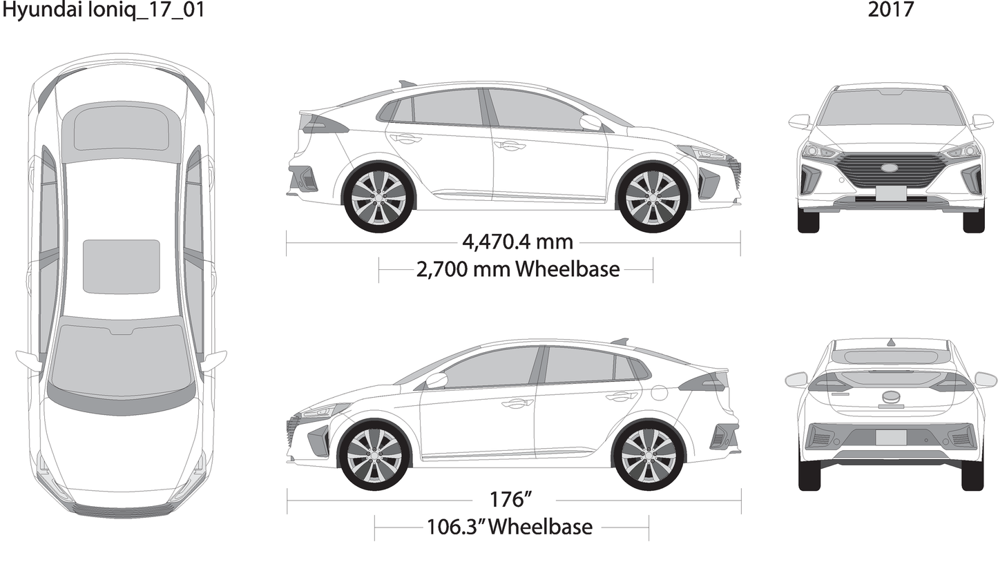 2017 Hyundai Ioniq V01 Vehicle Wrap Template
