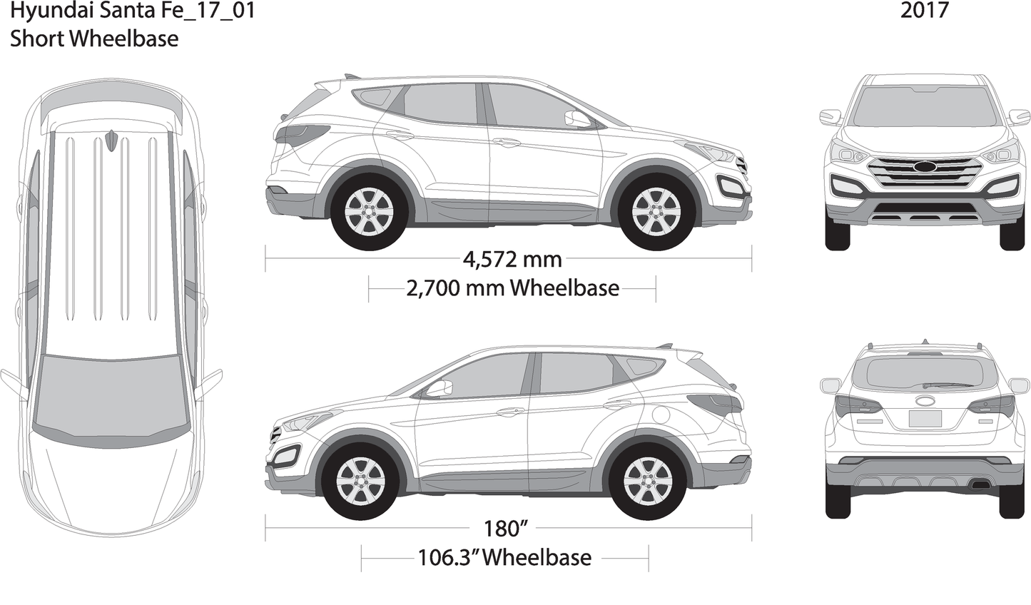 2017 Hyundai Santa Fe V01 Vehicle Wrap Template