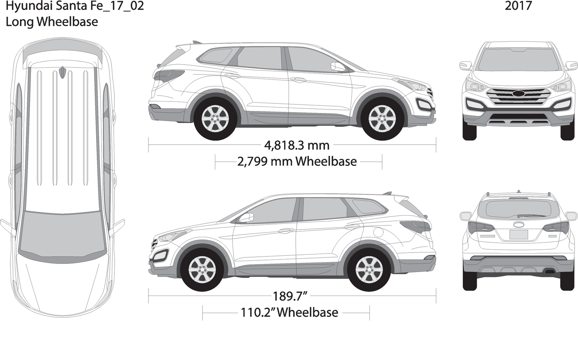 2017 Hyundai Santa Fe V02 Vehicle Wrap Template