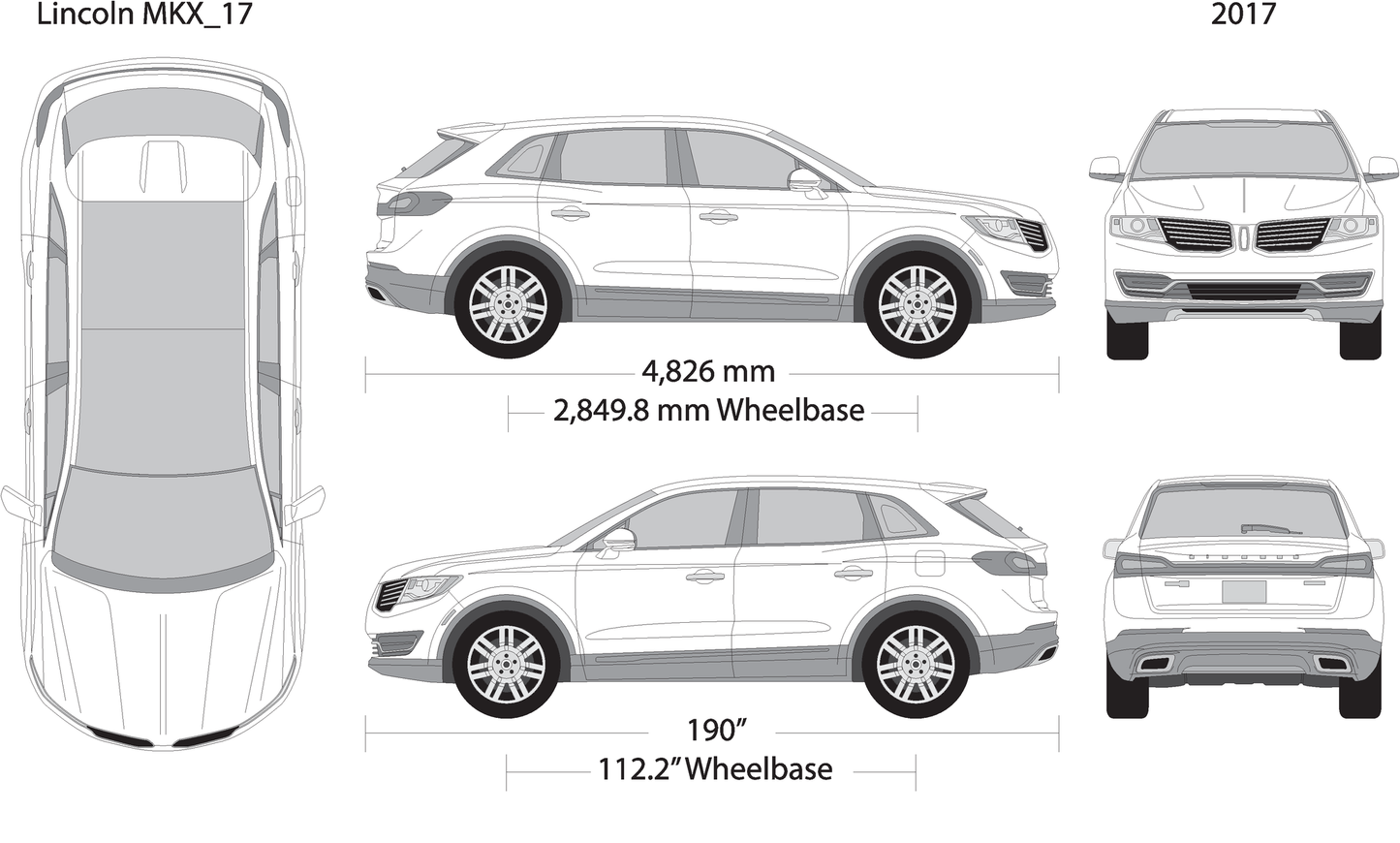 2017 Lincoln Mkx V17 Vehicle Wrap Template