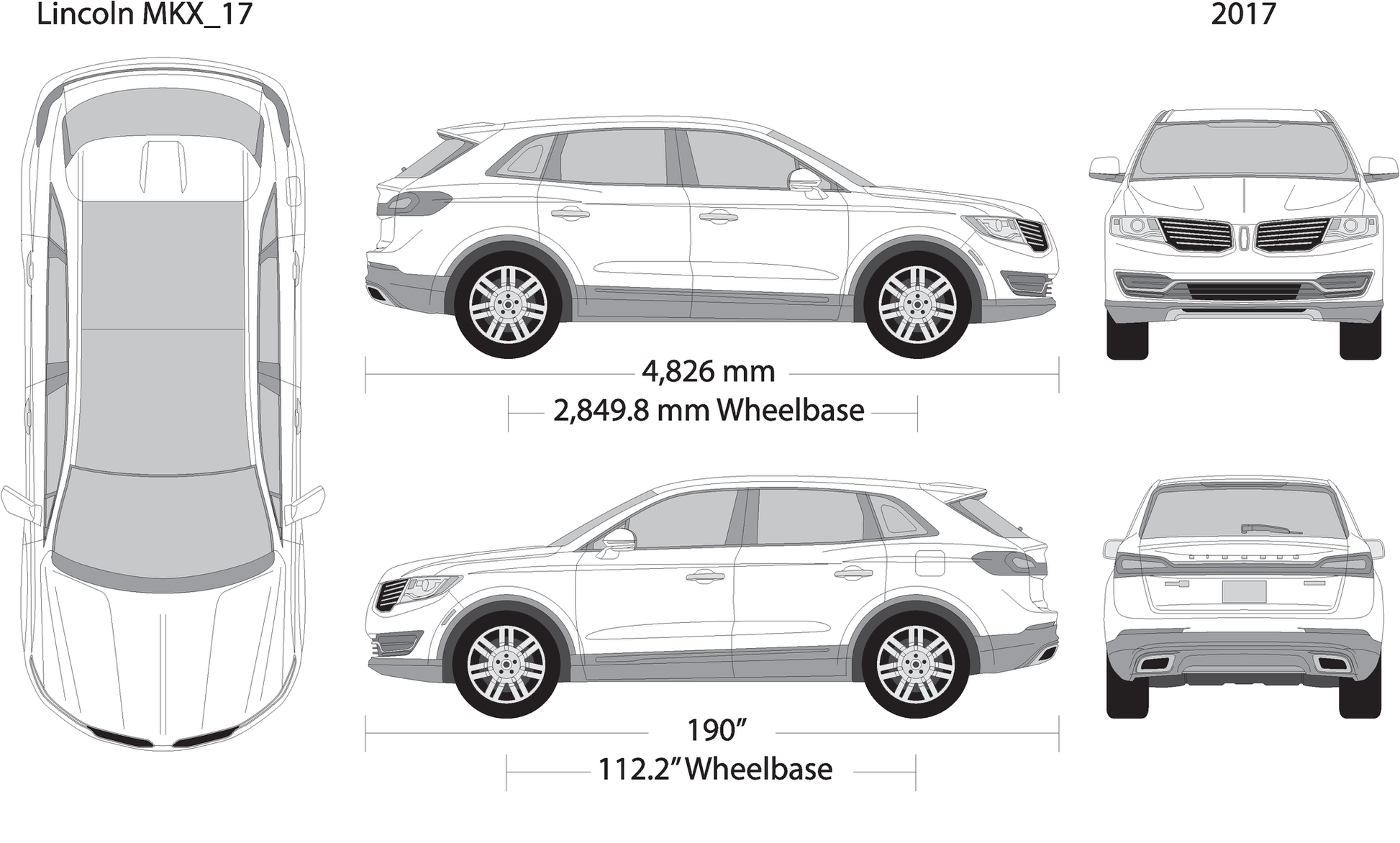 2017 Lincoln Mkx V17 Vehicle Wrap Template