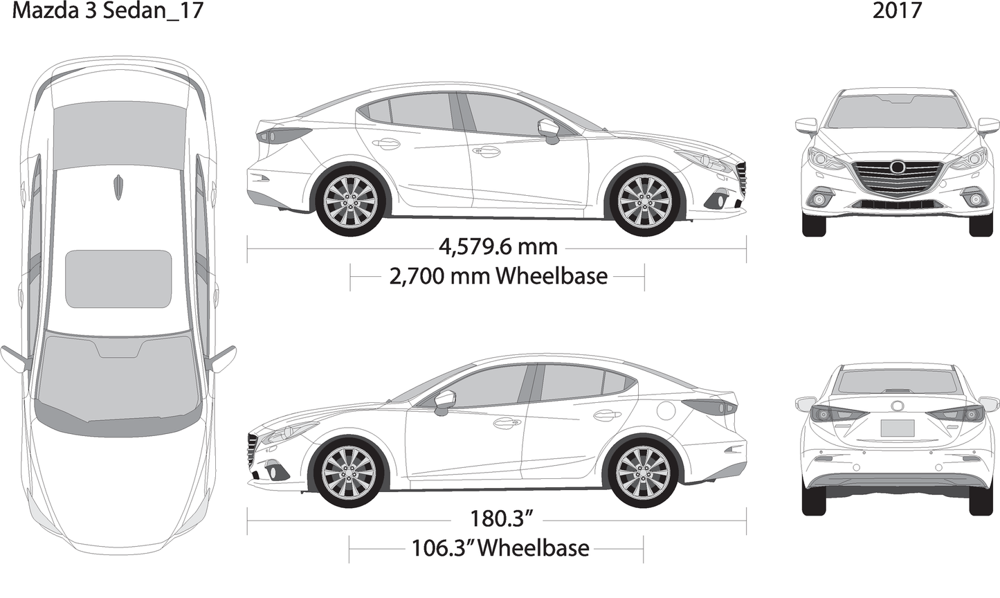 2017 Mazda Mazda 3 Sedan V02 Vehicle Wrap Template