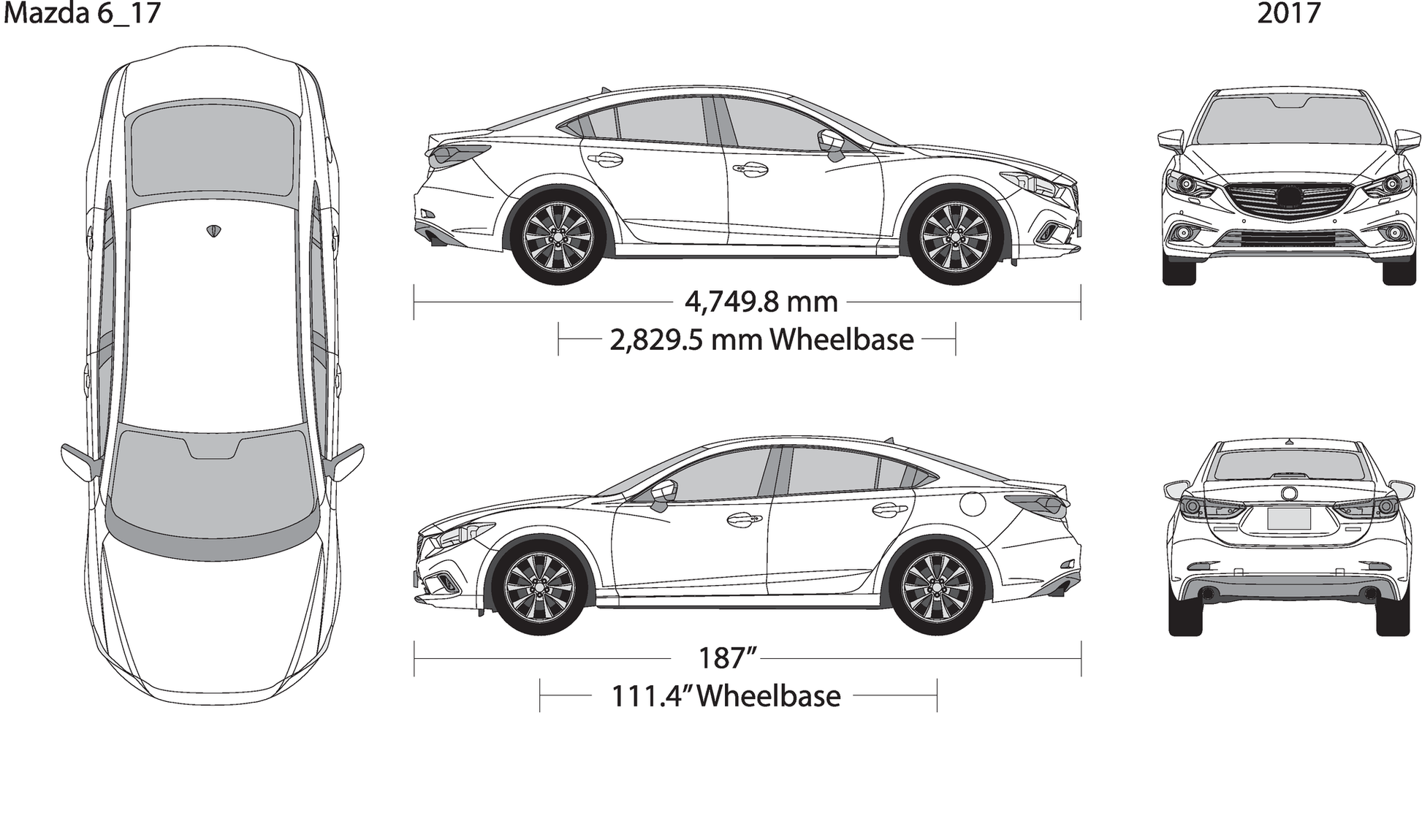2017 Mazda Mazda 6 V01 Vehicle Wrap Template
