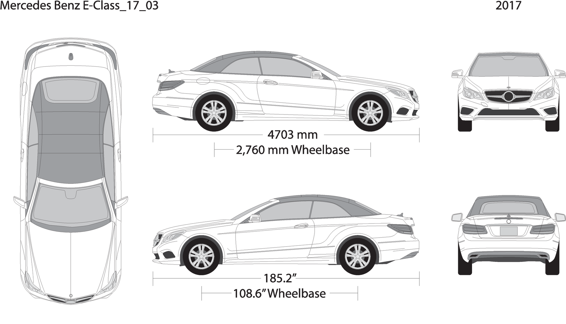 2017 Mercedes E Class V03 Vehicle Wrap Template
