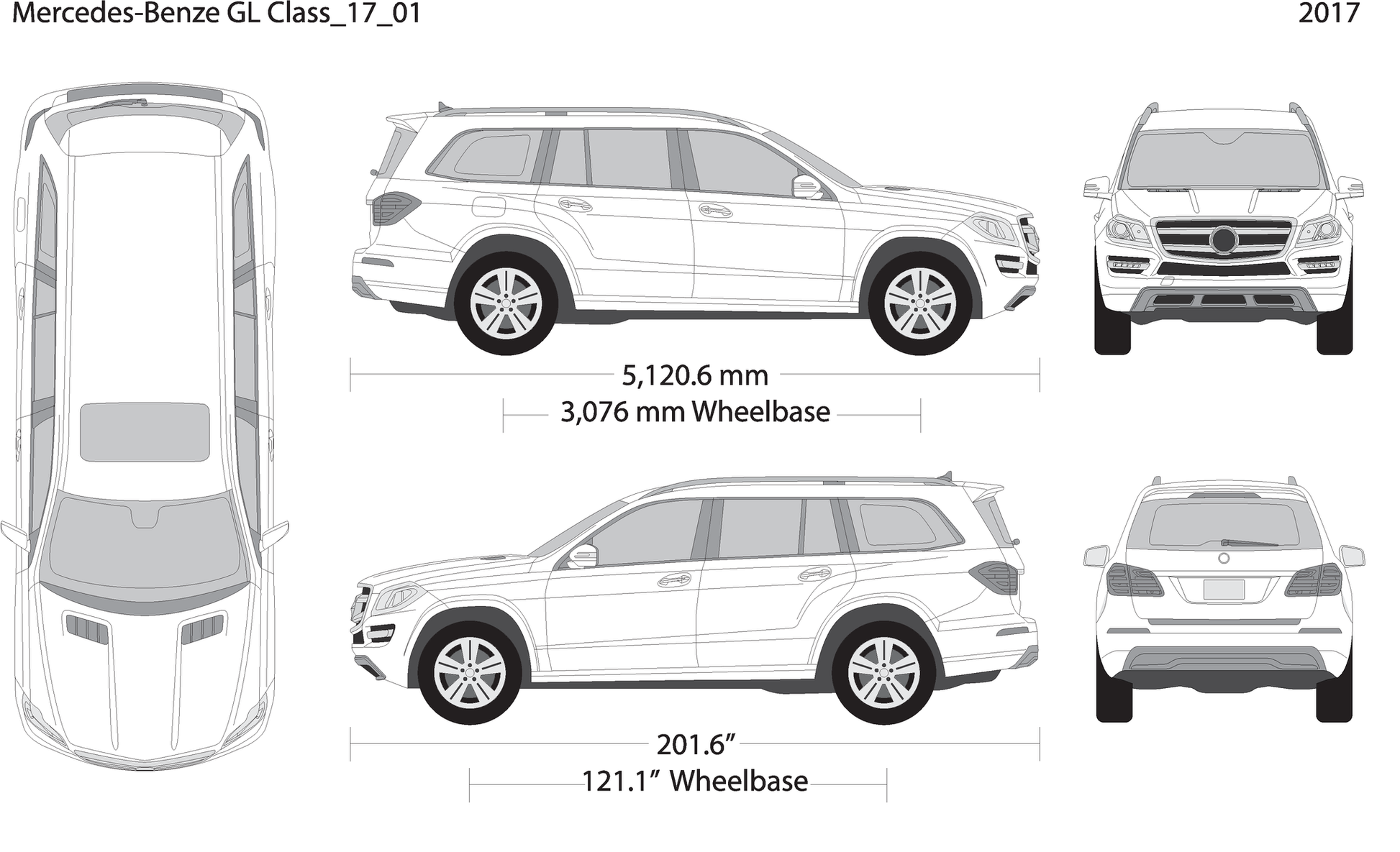 2017 Mercedes Gl Class V01 Vehicle Wrap Template
