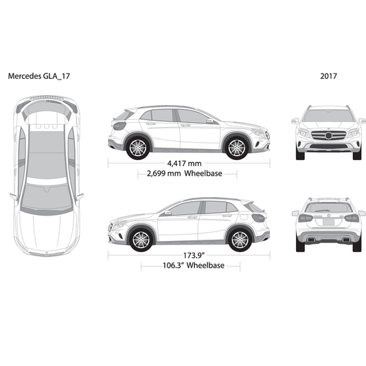 2017 Mercedes Gla V17 Vehicle Wrap Template