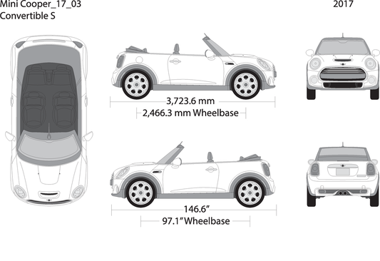 2017 Mini Cooper Mini Convertible V03 Vehicle Wrap Template