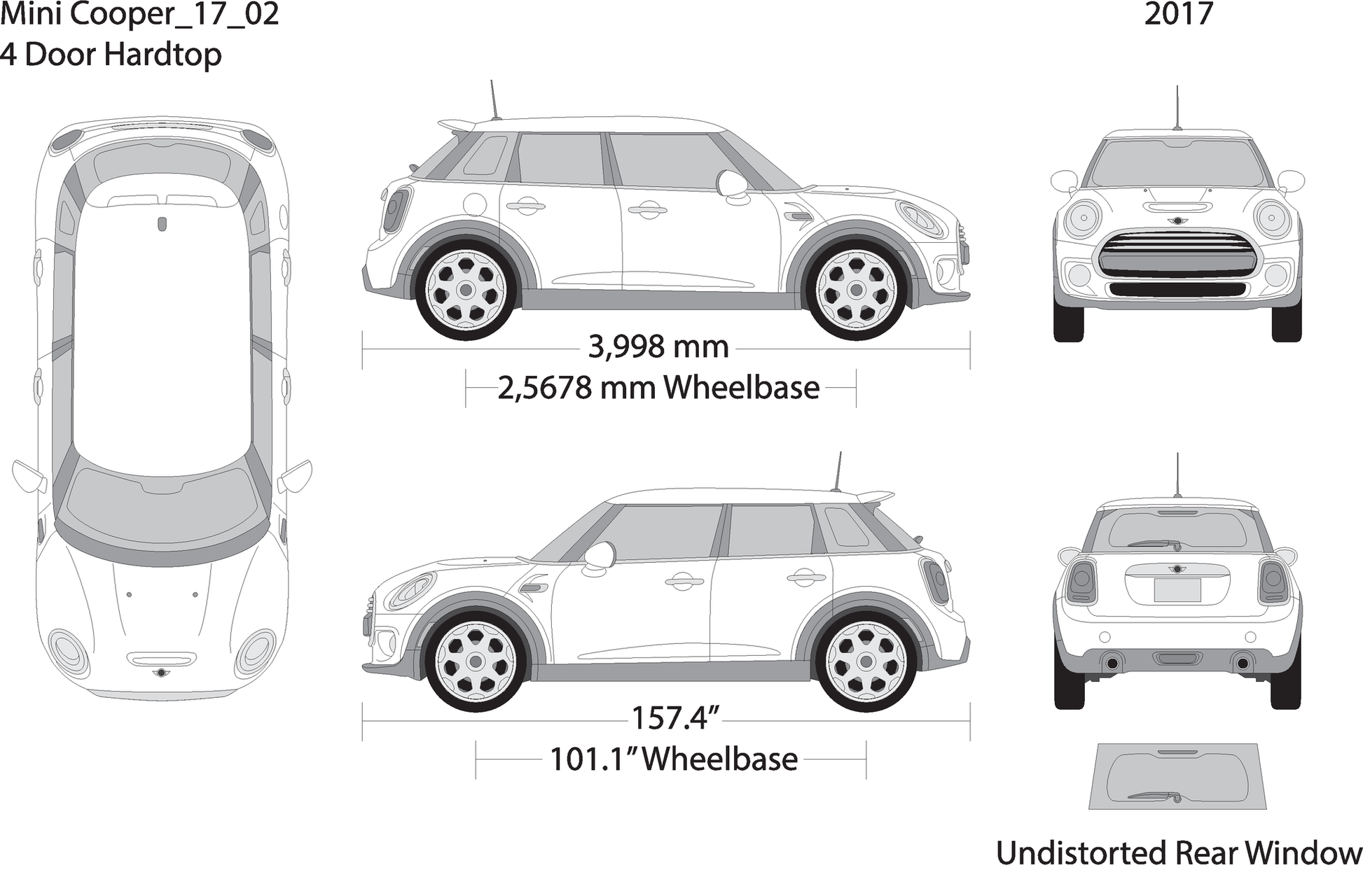 2017 Mini Cooper Mini Hardtop V02 Vehicle Wrap Template