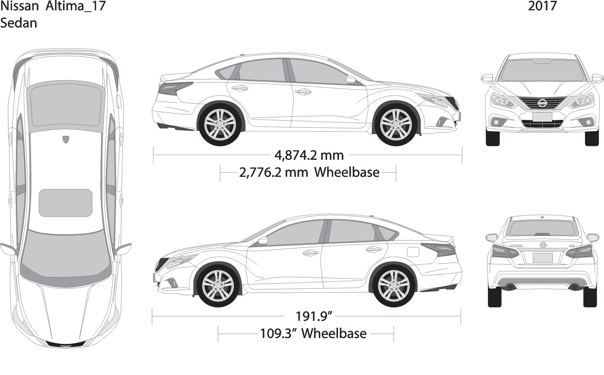 2017 Nissan Altima V01 Vehicle Wrap Template