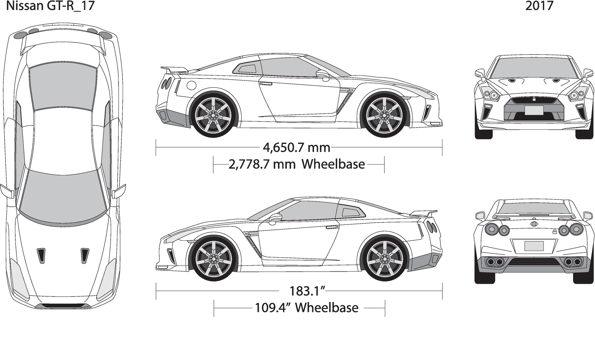 2017 Nissan Gt R V17 Vehicle Wrap Template