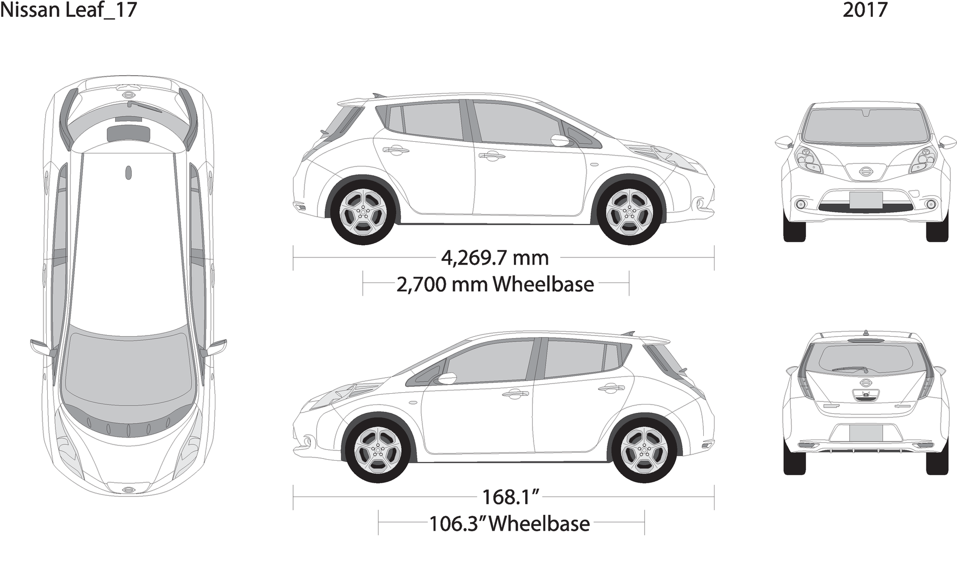 2017 Nissan Leaf V17 Vehicle Wrap Template