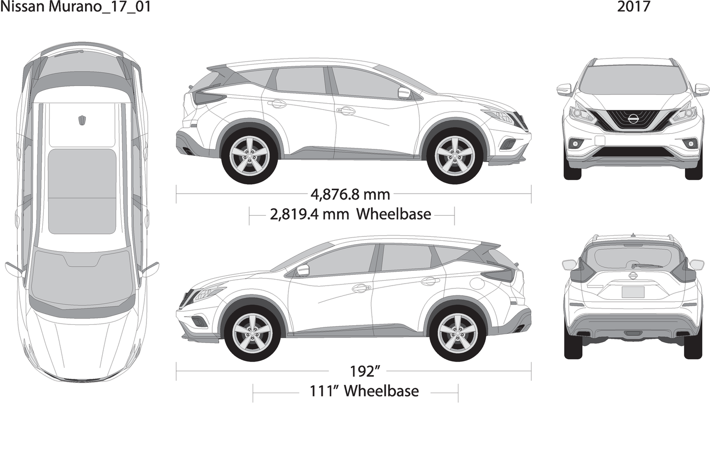2017 Nissan Murano V01 Vehicle Wrap Template