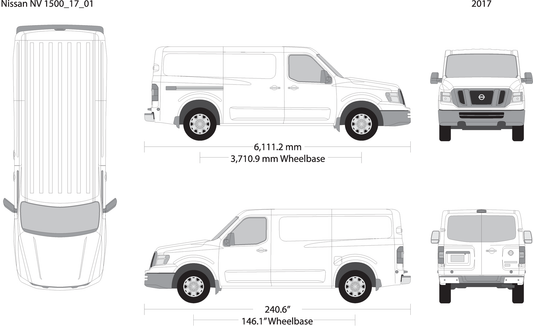 2017 Nissan Nv Cargo 1500 V01 Vehicle Wrap Template